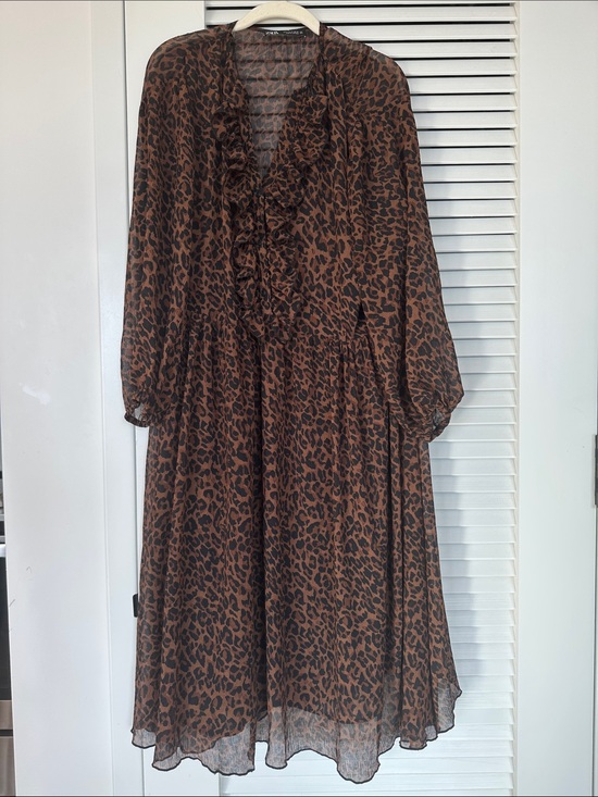 Zara Dresses & Skirts - Zara Brown and Black Leopard Print Dress